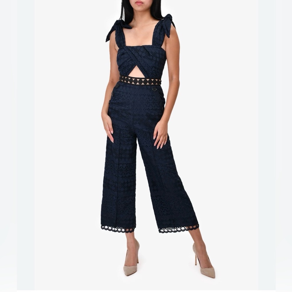 Self-portrait jumpsuit navy size 2